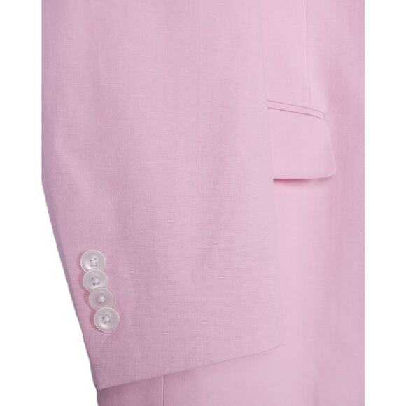 Tommy Hilfiger Mens Modern Fit 2 Piece Suit 44L 34x34 Light Pink Solid Chambray - Picture 6 of 13